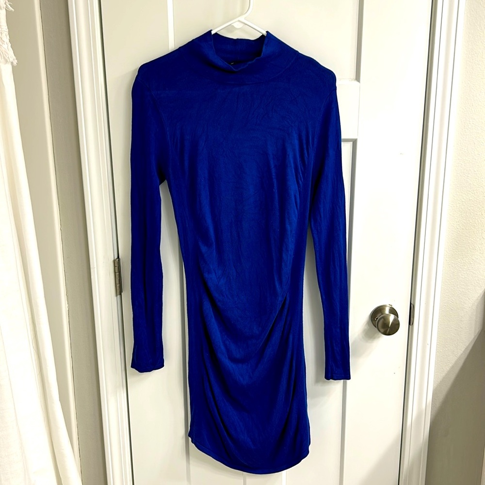 Blue Express Bodycon Mock Neck Sweater Dress